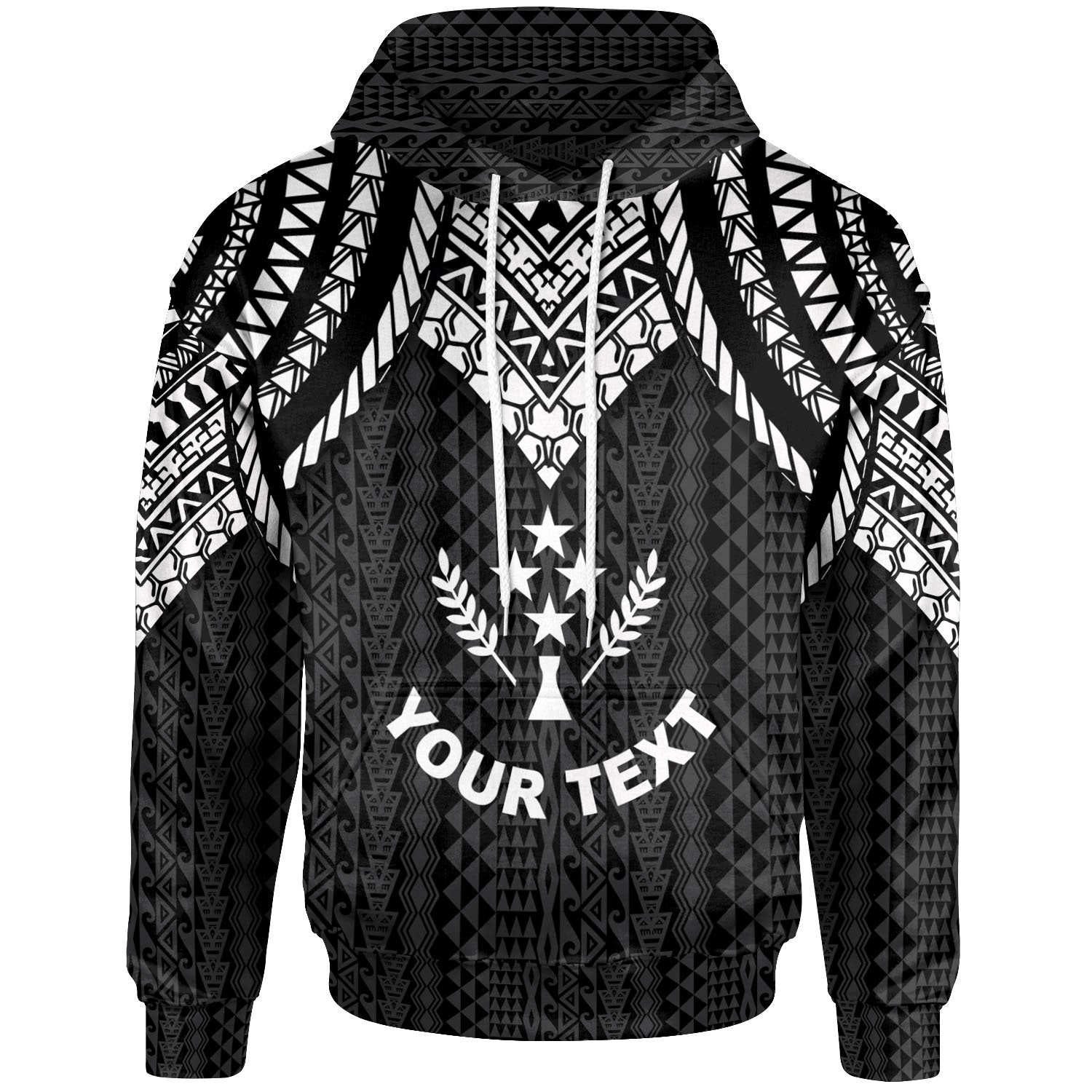 Kosrae Custom Hoodie Polynesian Armor Style Black Unisex Black - Polynesian Pride