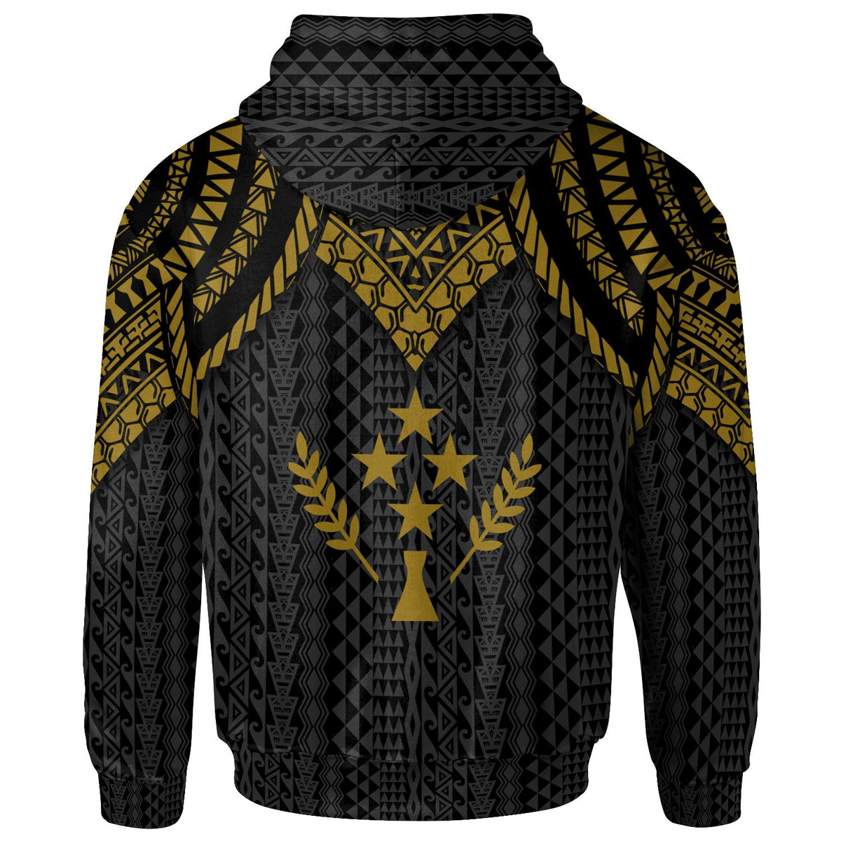 Kosrae Custom Hoodie Polynesian Armor Style Gold - Polynesian Pride