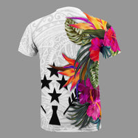 Kosrae Micronesian Custom T Shirt Hibiscus White Pattern - Polynesian Pride