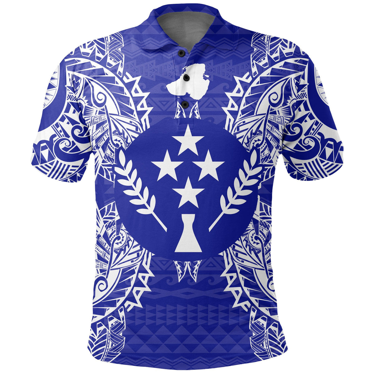 Kosrae Polo Shirt Kosrae Flag Map Polynesian Tattoo Blue Unisex Blue - Polynesian Pride