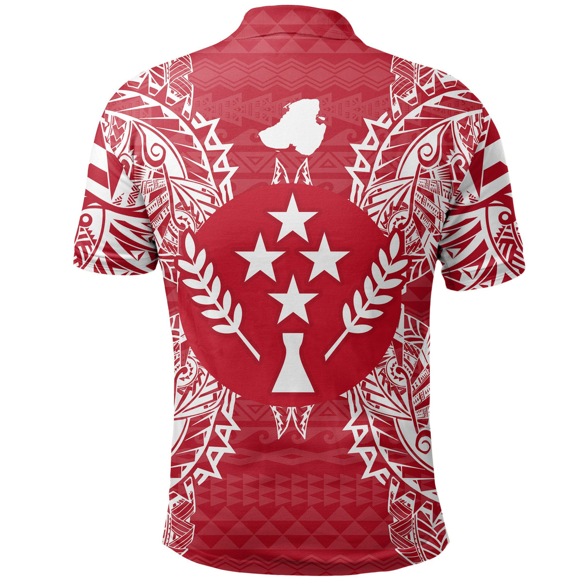 Kosrae Polo Shirt Kosrae Flag Map Polynesian Tattoo Red White - Polynesian Pride