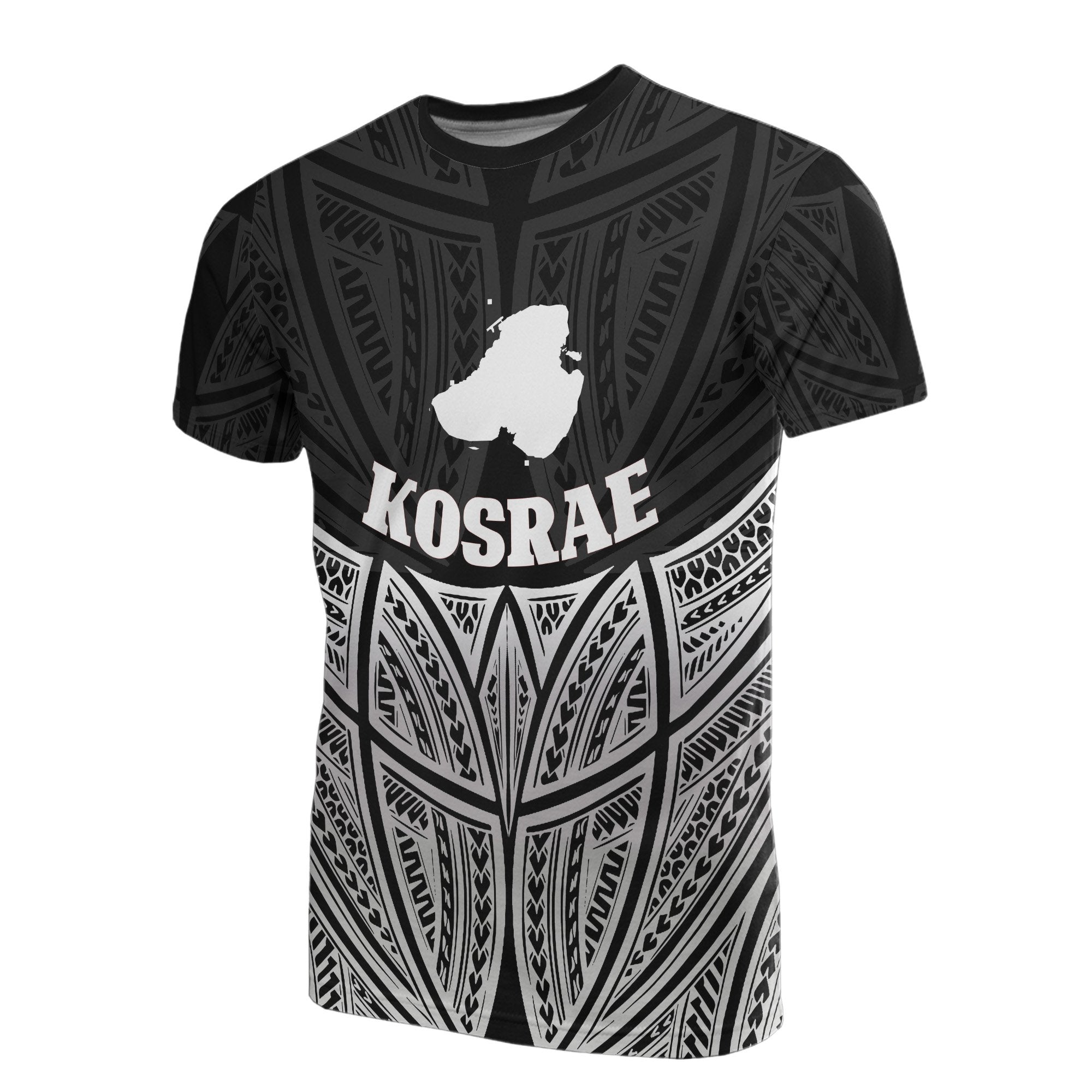 Kosrae Polynesian T Shirt Black Pride Map And Seal Unisex Black - Polynesian Pride