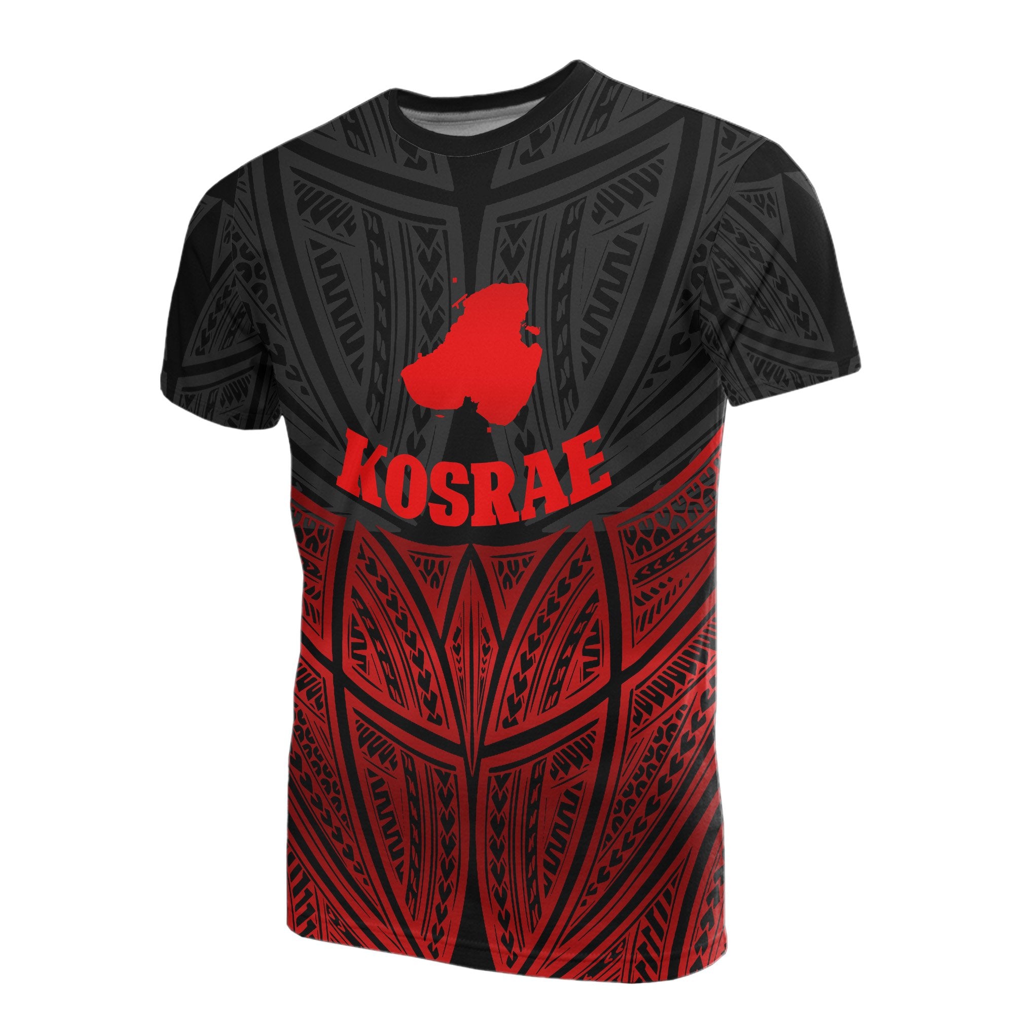 Kosrae Polynesian T Shirt Red Black Pride Map And Seal Unisex Red - Polynesian Pride