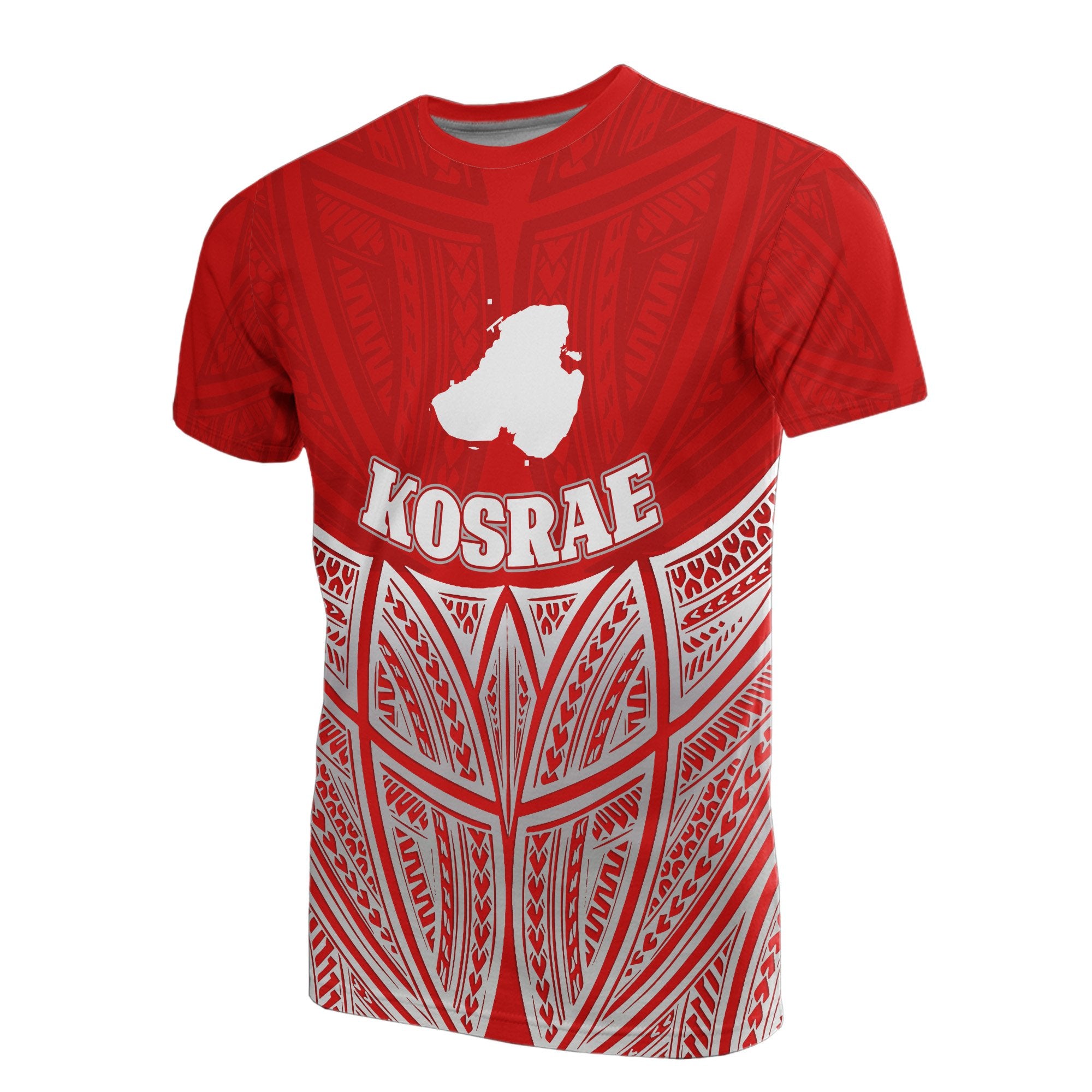 Kosrae Polynesian T Shirt Red Pride Map And Seal Unisex Red - Polynesian Pride