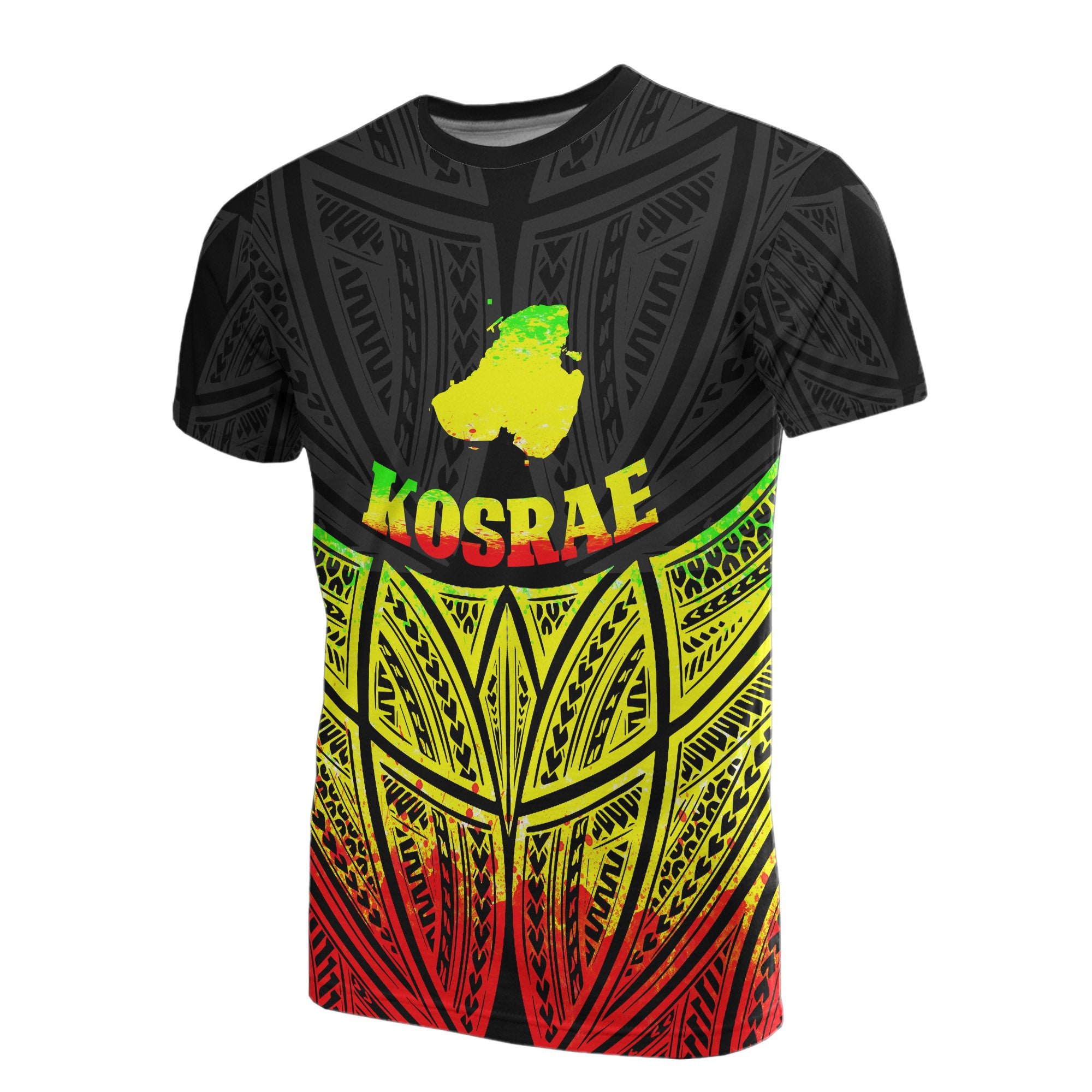 Kosrae Polynesian T Shirt Reggae Pride Map And Seal Unisex Reggae - Polynesian Pride