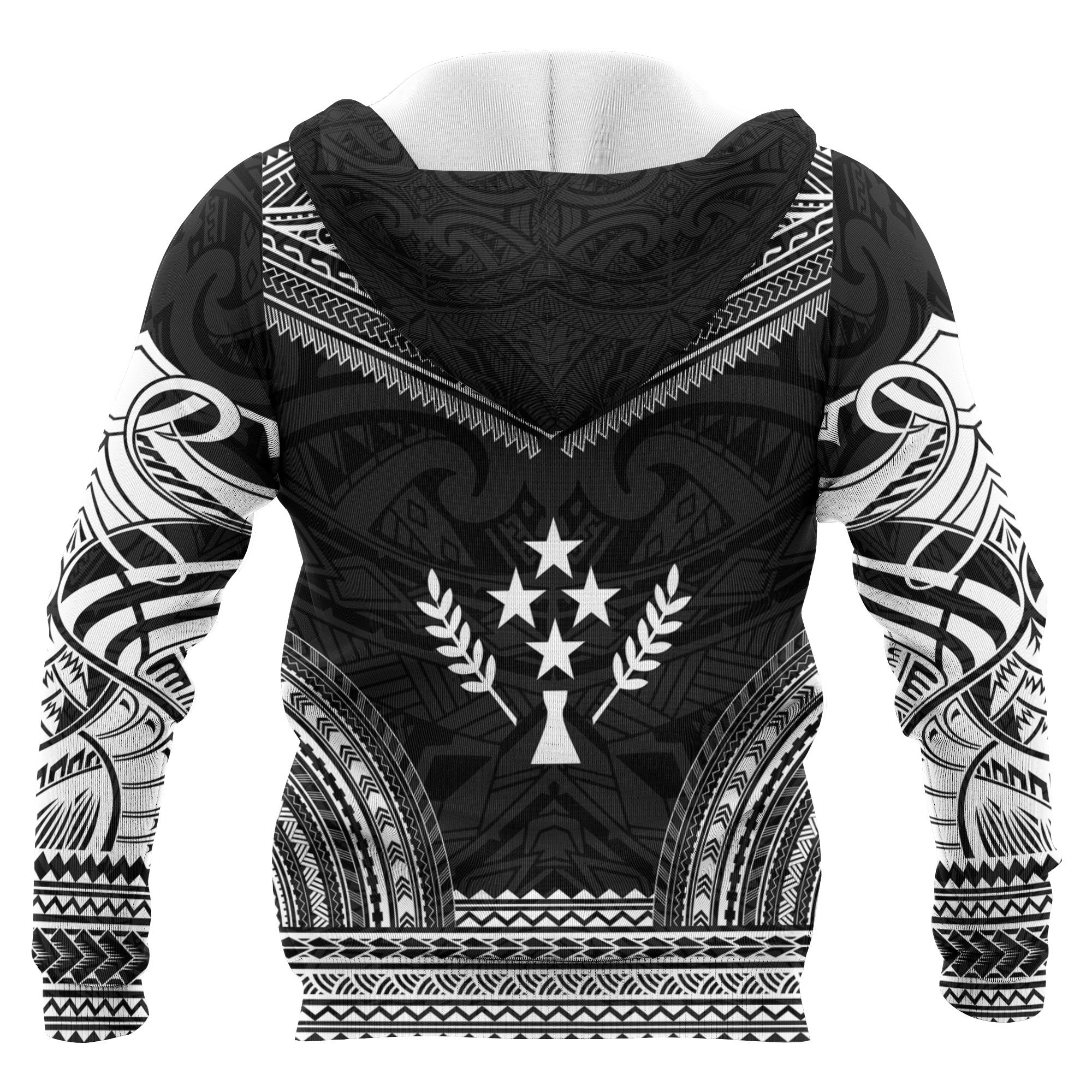 Kosrae Polynesian Chief Custom Hoodie Black Version Unisex Black - Polynesian Pride