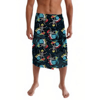 Hawaii Skeleton Surf Lavalava Halloween Hawaiian Tribal LT13 Black - Polynesian Pride