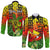 (Custom Personalised) Hawaii Flowers Long Sleeve Button Shirt Color Tribal Pattern Hawaiian LT13 Unisex Reggae - Polynesian Pride