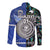 (Custom Personalised) Samoa And New Zealand Hawaii Long Sleeve Button Shirt Together - Paua Shell LT8 - Polynesian Pride