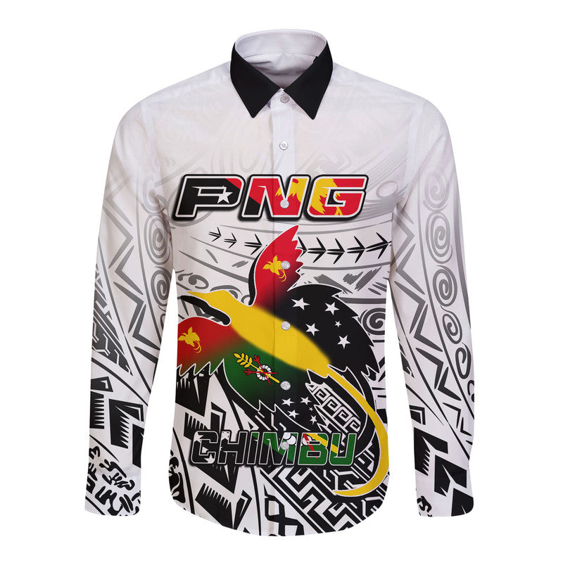 (Custom Personalised) Papua New Guinea And Chimbu Province Long Sleeve Button Shirt LT6 Unisex white - Polynesian Pride