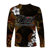 (Custom Personalised) Polynesian Fathers Day Long Sleeve Shirt I Love You In Every Universe - Gold LT8 - Polynesian Pride