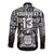 (Custom Text and Number) Fiji Rugby Hawaii Long Sleeve Button Shirt Flying Fijians Black Tapa Pattern LT13 - Polynesian Pride