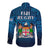 Fiji Rugby Hawaii Long Sleeve Button Shirt Flying Fijians Blue 02 Tapa Pattern LT13 - Polynesian Pride