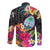 Guam Polynesian Hawaii Long Sleeve Button Shirt Tropical Flowers - Colorful Vibes LT8 - Polynesian Pride