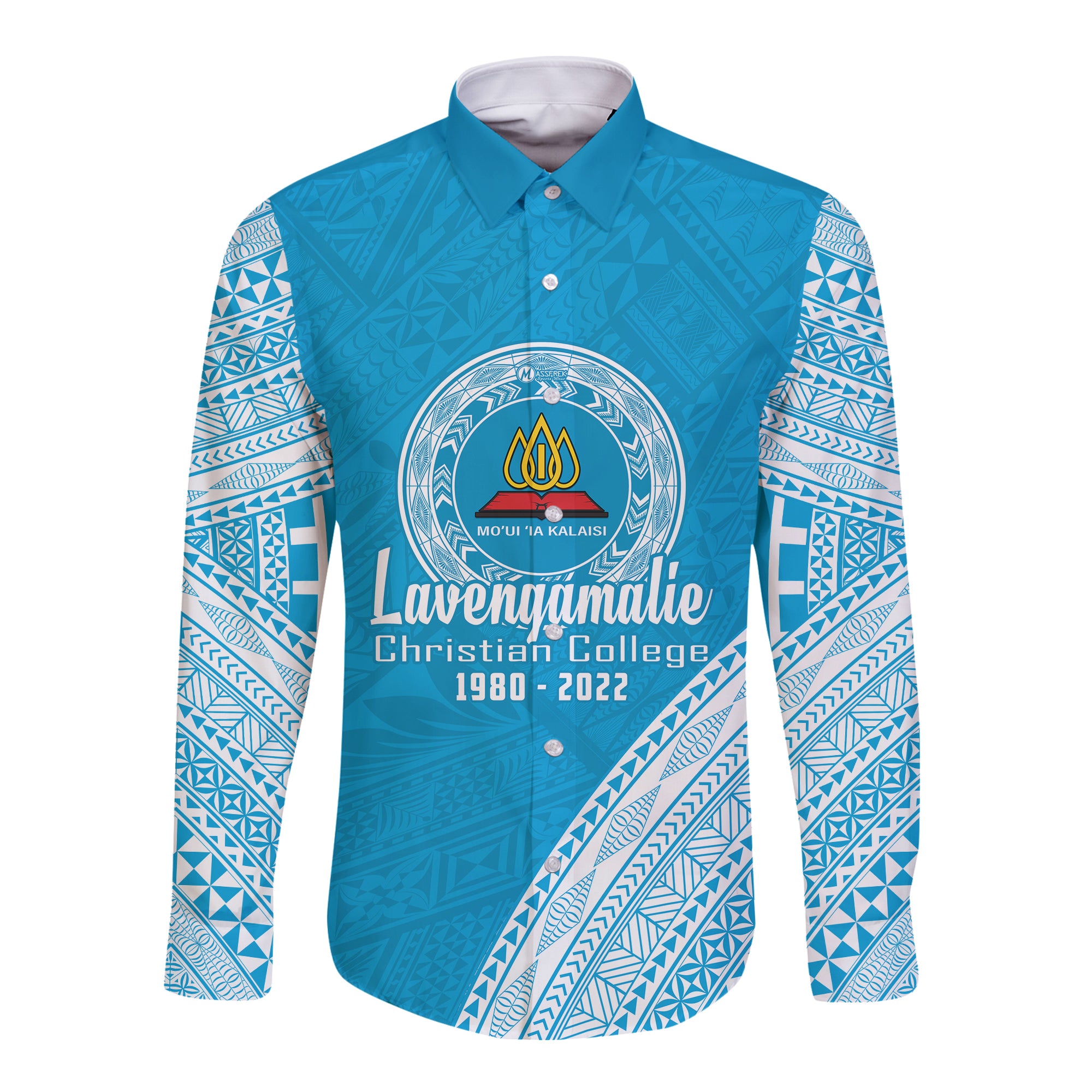 (Custom Personalised) Lavengamalie College Tonga Hawaii Long Sleeve Button Shirt Happy 42nd Anniversary LT13 Unisex Blue - Polynesian Pride