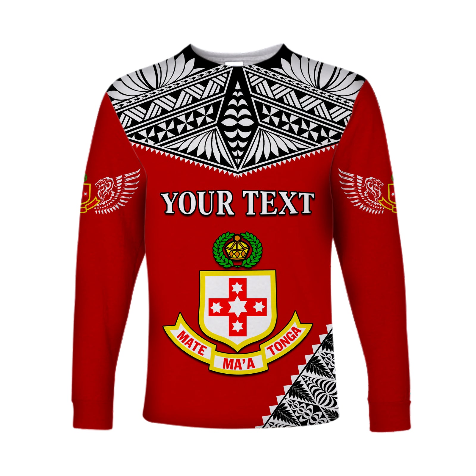 (Custom Personalised) Kolisi Tonga Long Sleeve Shirt College 'Atele Mate Ma'a Tonga LT13 Unisex Red - Polynesian Pride