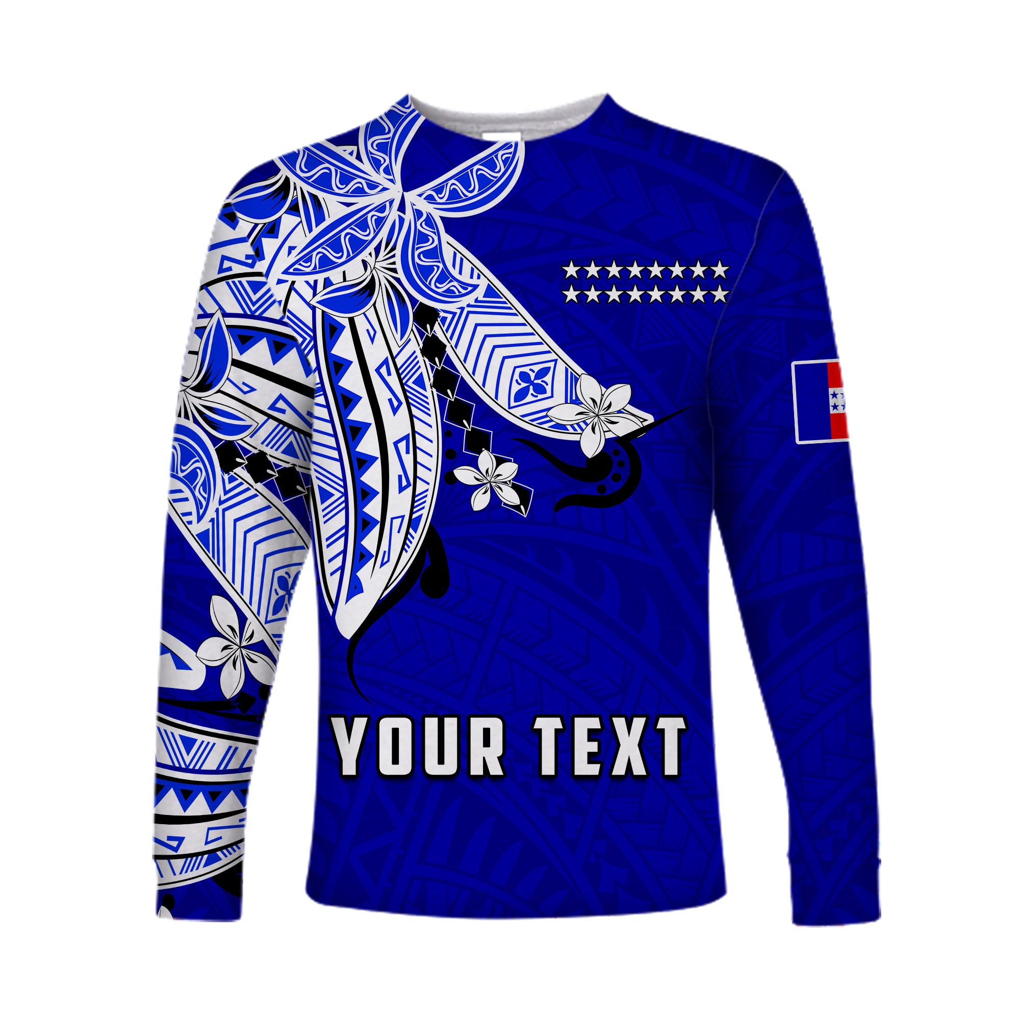 (Custom Personalised) Tuamotu Archipelago Long Sleeve Shirt Polynesian Pattern Islands French Polynesia LT13 Unisex Blue - Polynesian Pride