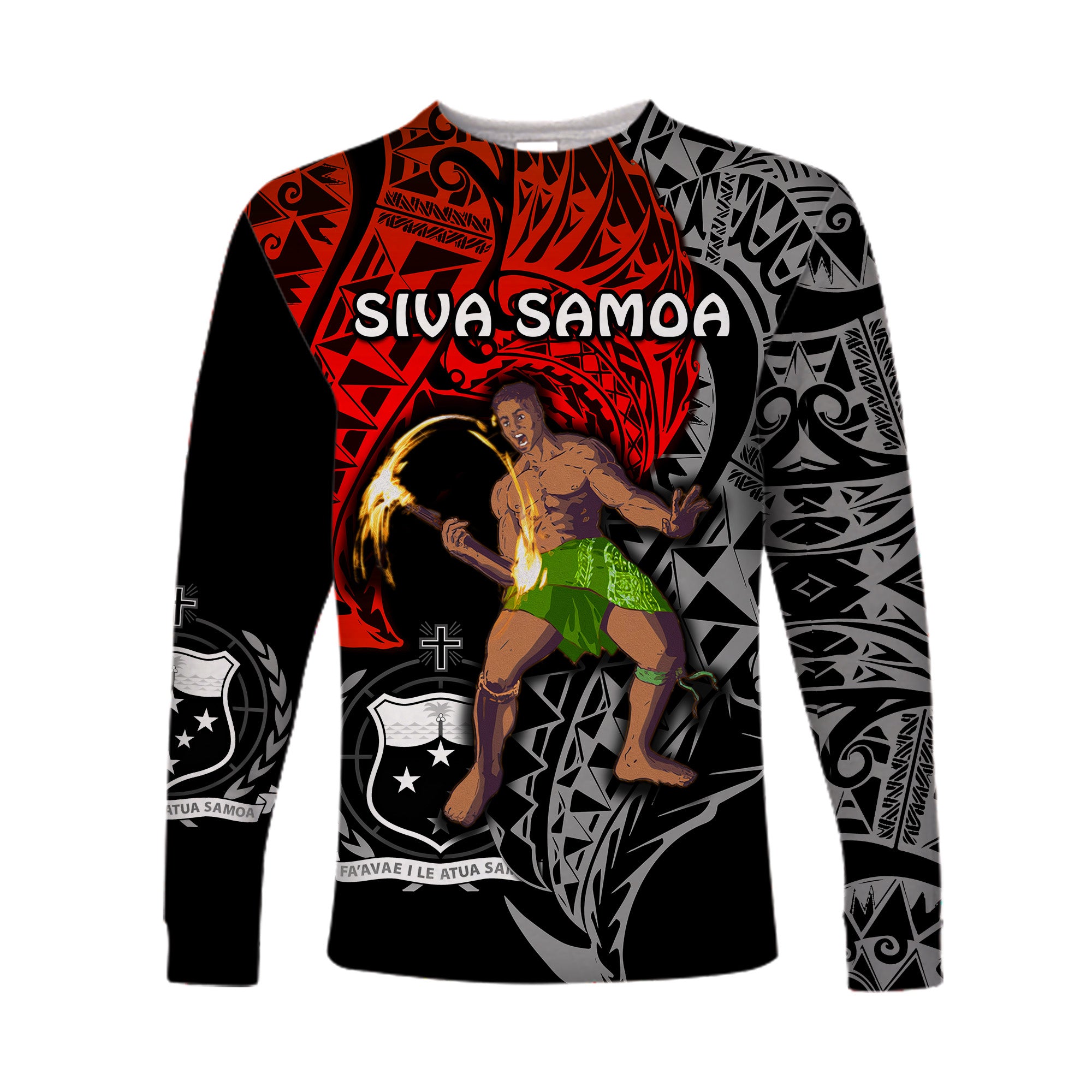 Siva Samoa Long Sleeve Shirt Samoan Dance Mix Red Polynesian LT13 Unisex Red - Polynesian Pride