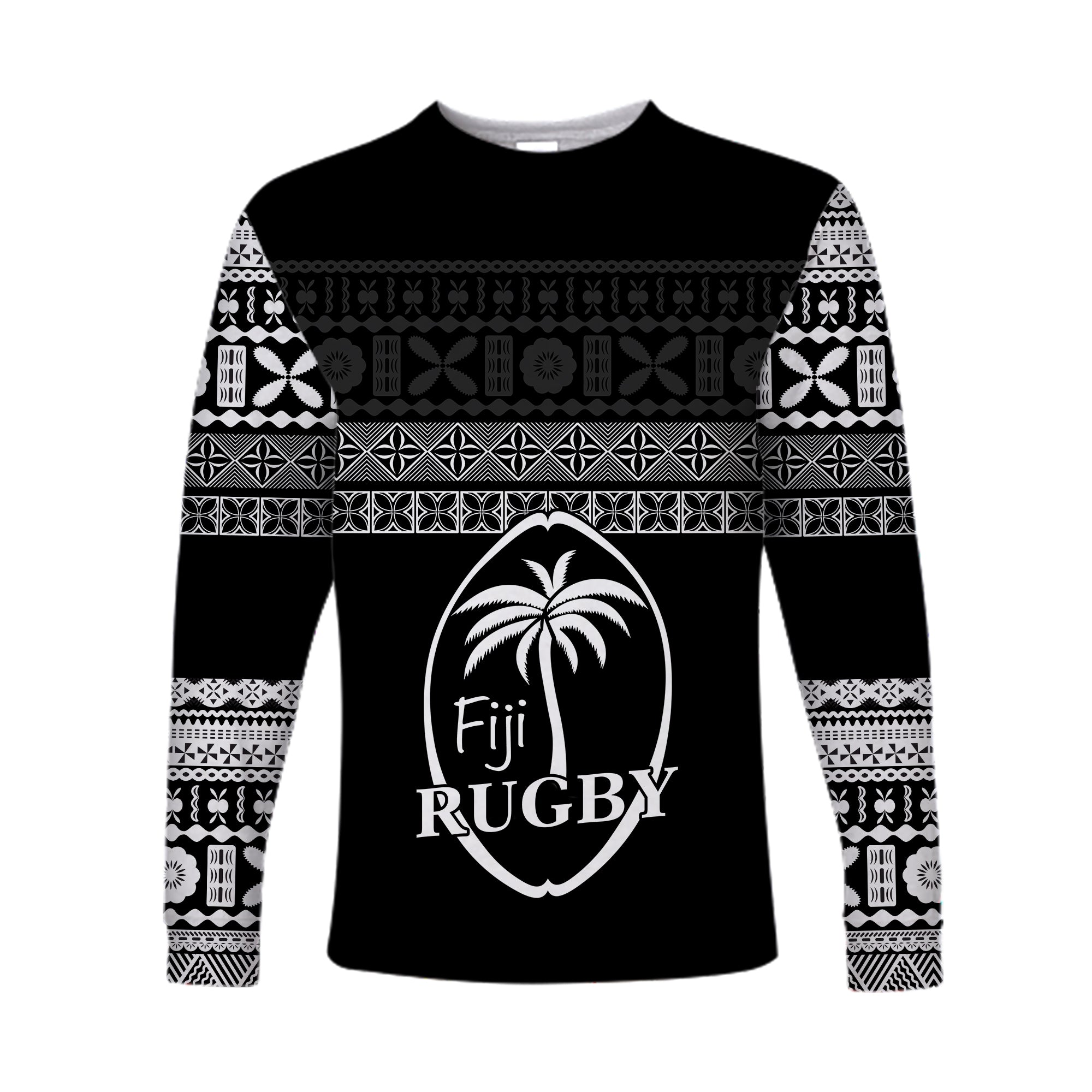 Fiji Rugby Long Sleeve Shirt Lifestyle 2022 Flying Fijians LT13 Unisex Black - Polynesian Pride