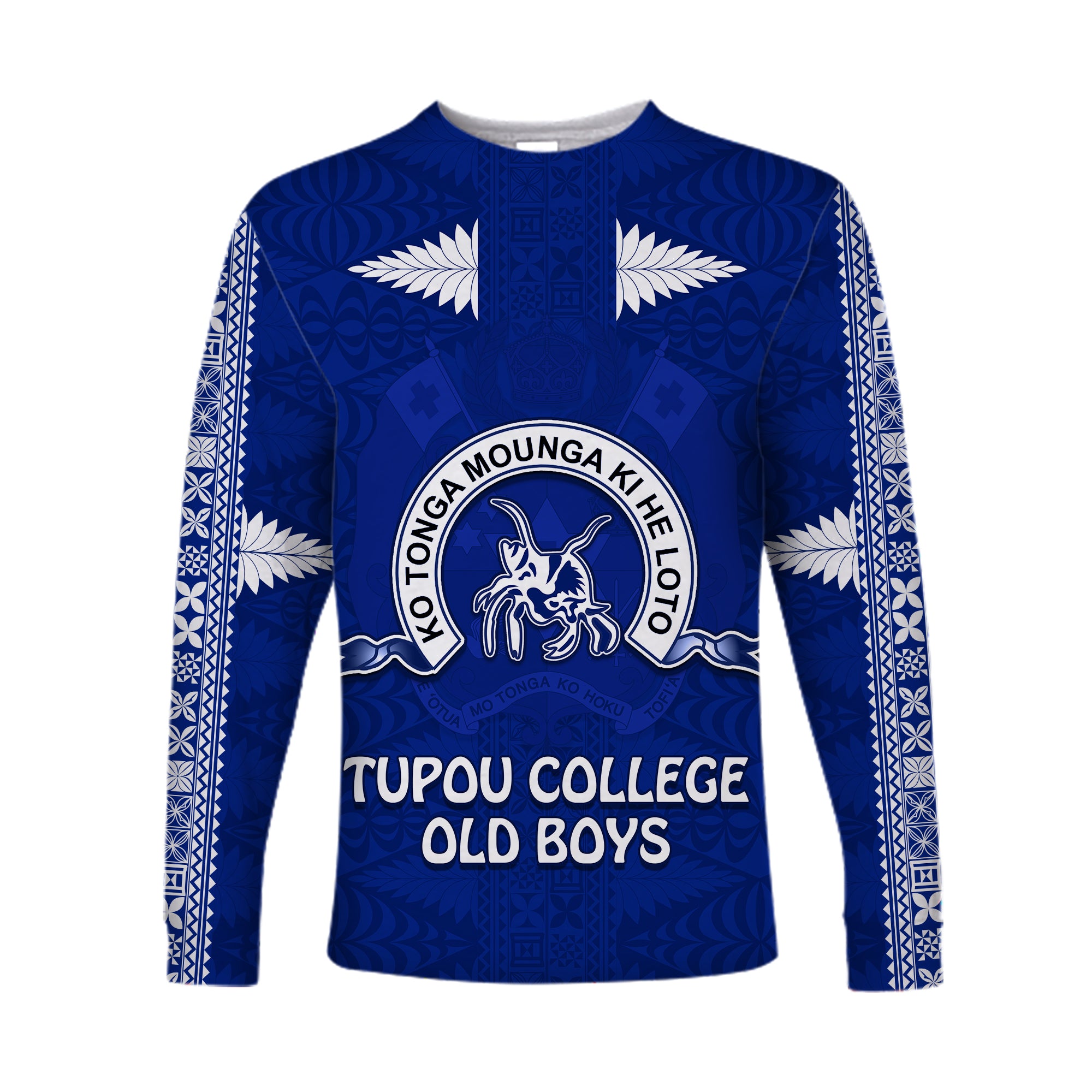 Tupou College Long Sleeve Shirt Always Proud of Old Boys Toloa LT13 Unisex Blue - Polynesian Pride