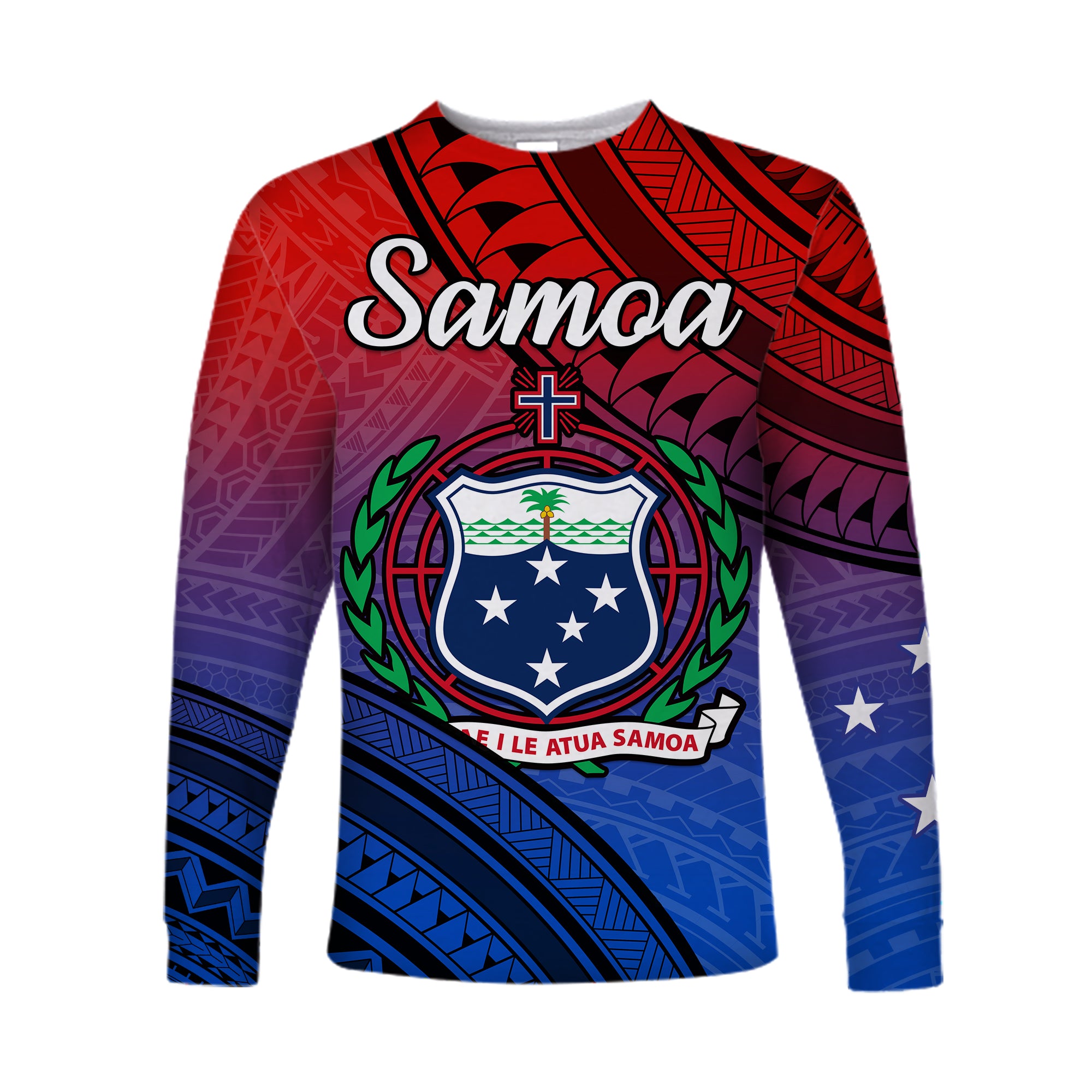 Samoa Long Sleeve Shirt Style Gradient Sporty Original LT13 Unisex Gradient - Polynesian Pride