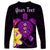 (Custom Personalised) Hawaii Turtle Long Sleeve Shirt Hawaiian Flowers Version Purple Elegant LT13 - Polynesian Pride