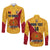 (Custom Text and Number) The Kumuls PNG Long Sleeve Shirt Button Papua New Guinea Polynesian Dynamic Style LT14 Unisex Yellow - Polynesian Pride