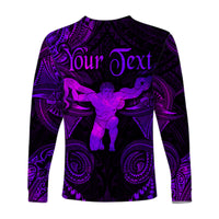 (Custom Personalised) Ophiuchus Zodiac Polynesian Long Sleeve Shirt Unique Style - Purple LT8 - Polynesian Pride
