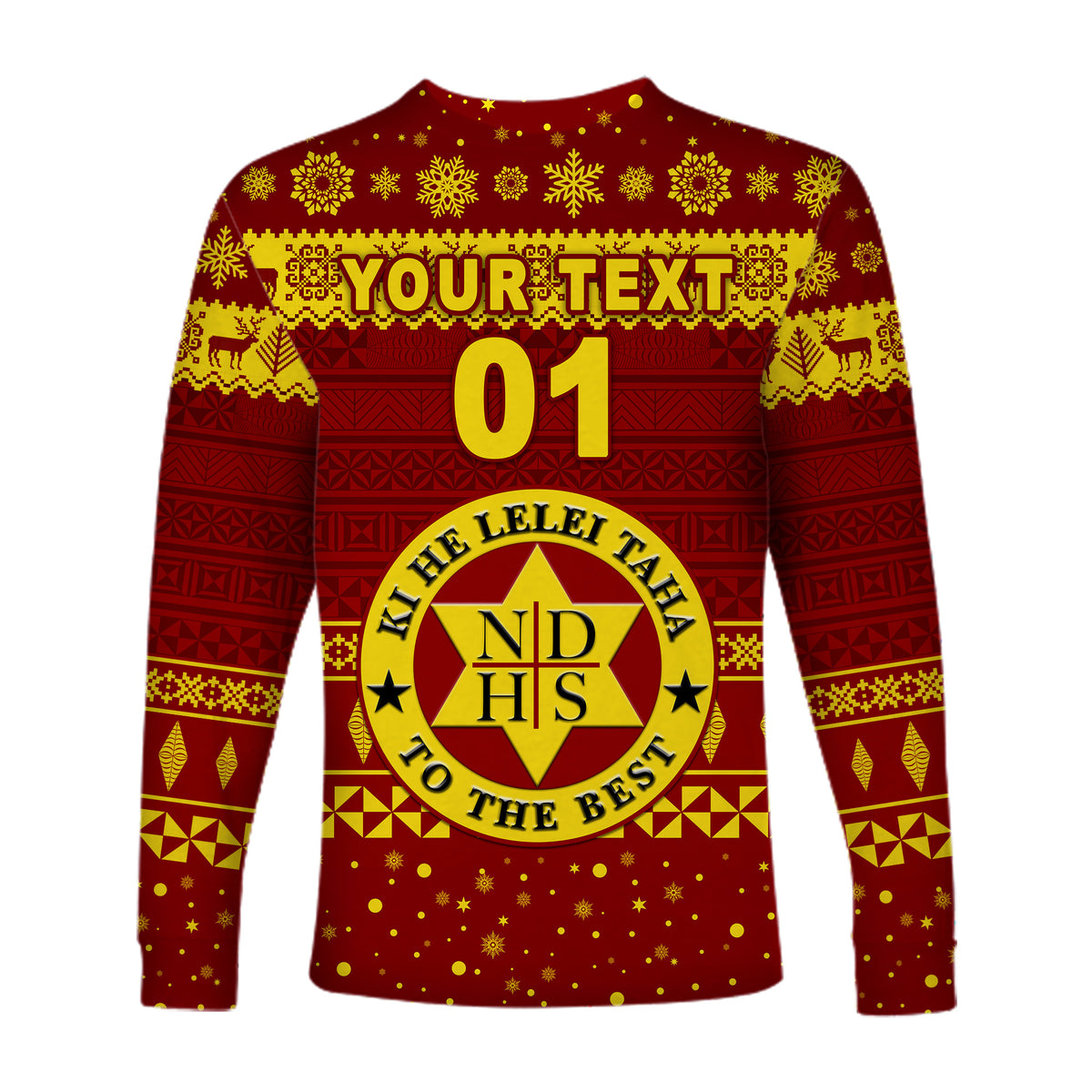 (Custom Personalised) Niuatoputapu High School Christmas Long Sleeve Shirt Simple Style LT8 - Polynesian Pride