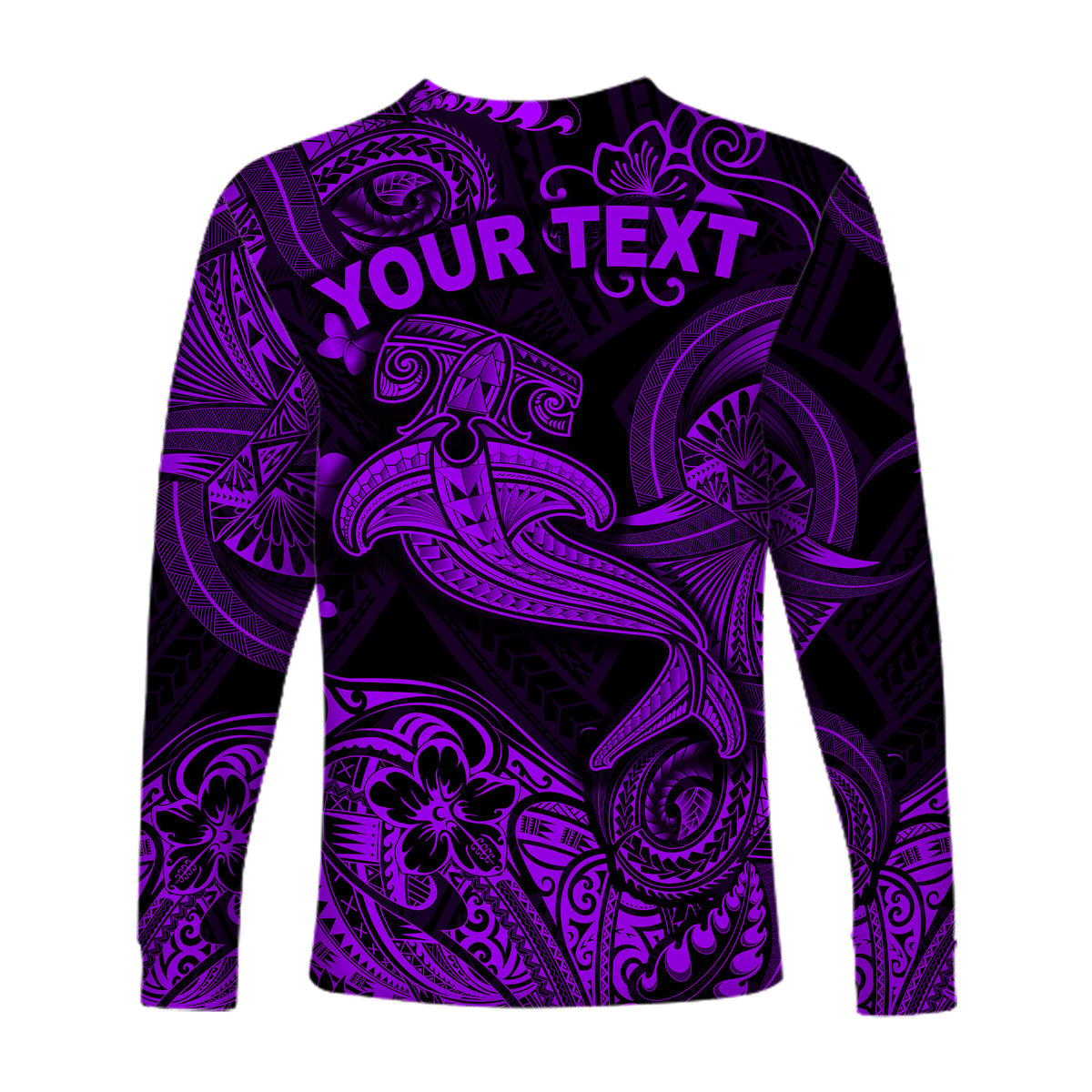 (Custom Personalised) Hawaii Hammer Shark Polynesian Long Sleeve Shirt Unique Style - Purple LT8 - Polynesian Pride