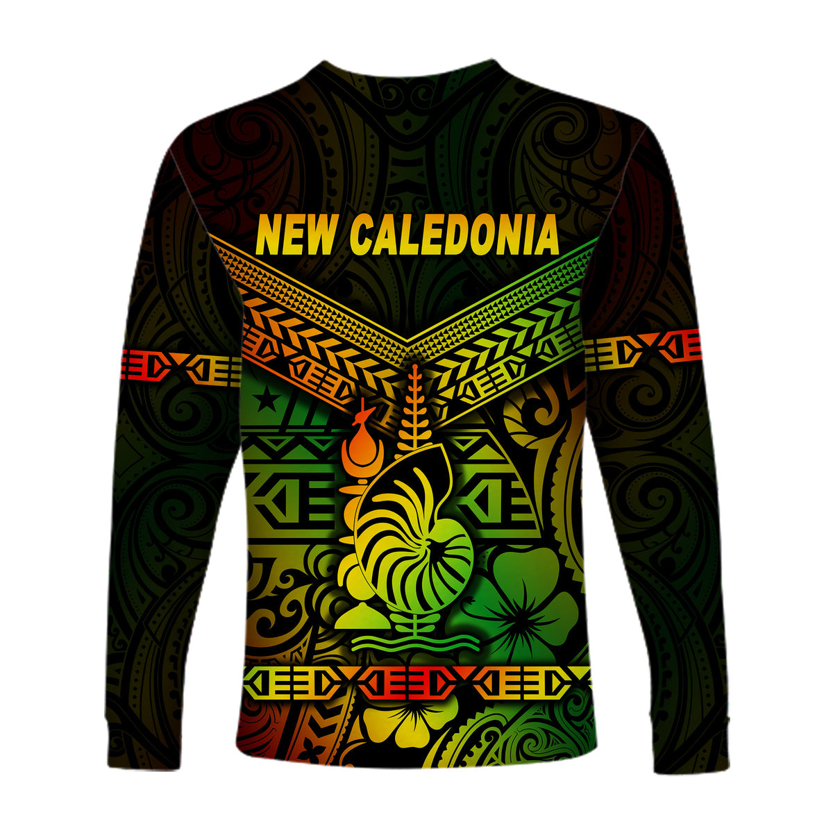 New Caledonia Long Sleeve Shirts Simple Style - Reggae LT8 - Polynesian Pride