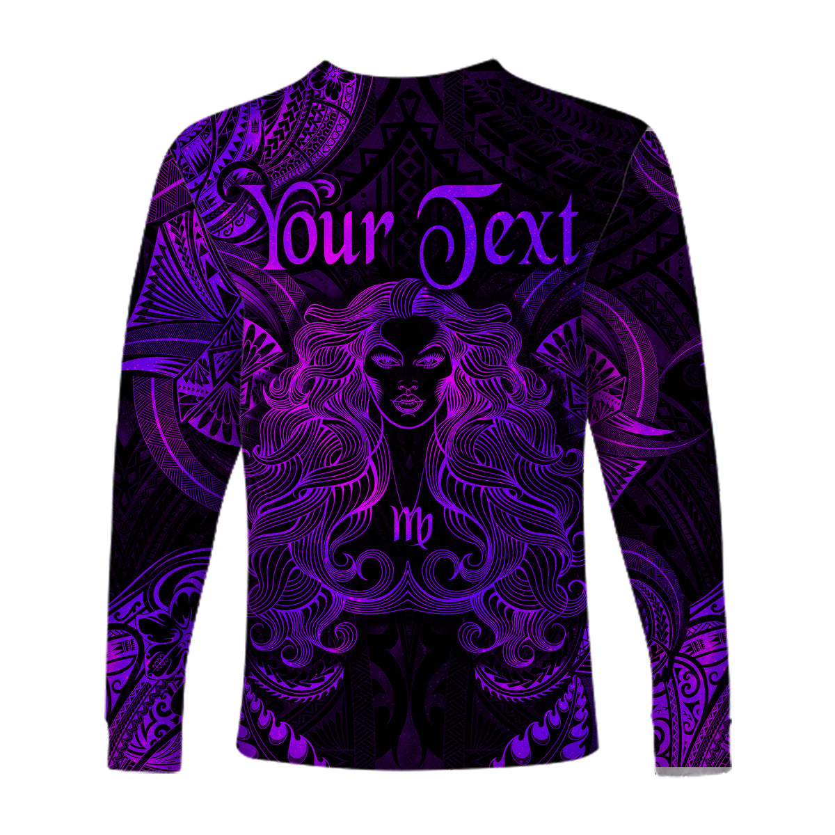 (Custom Personalised) Virgo Zodiac Polynesian Long Sleeve Shirt Unique Style - Purple LT8 - Polynesian Pride