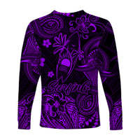 Hawaii Surfing Polynesian Long Sleeve Shirt Unique Style - Purple LT8 - Polynesian Pride