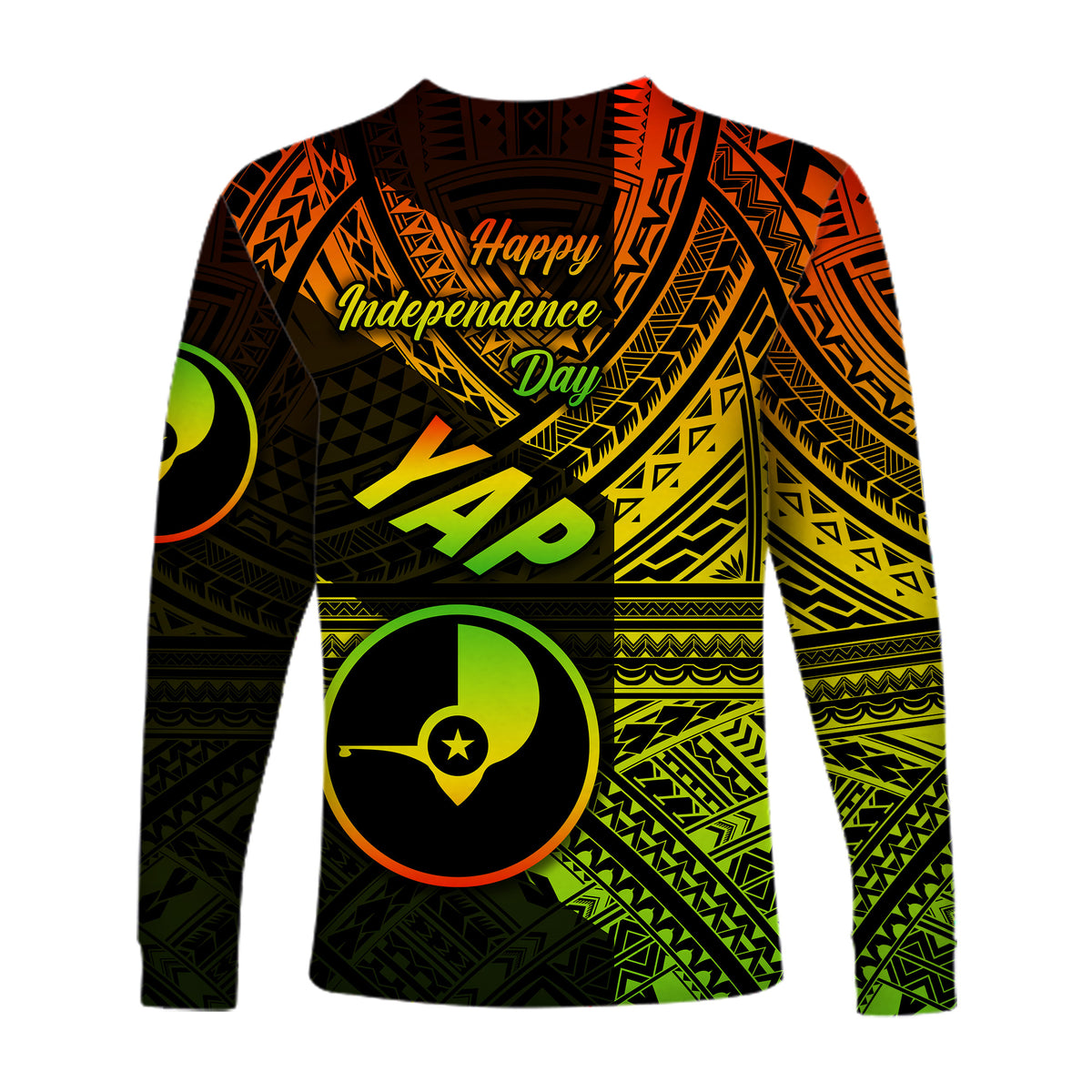 FSM Yap Long Sleeve Shirts Happy Independence Day Original Vibes - Reggae LT8 - Polynesian Pride