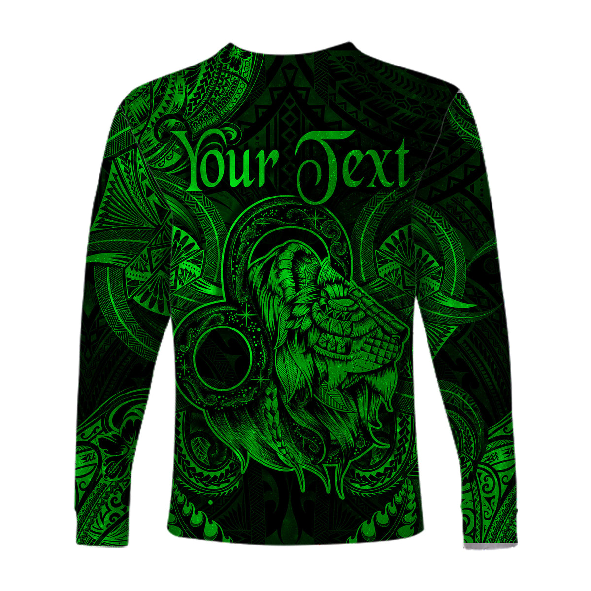 (Custom Personalised) Leo Zodiac Polynesian Long Sleeve Shirt Unique Style - Green LT8 - Polynesian Pride