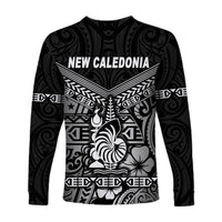 (Custom Personalised) New Caledonia Long Sleeve Shirts Simple Style - Black LT8 - Polynesian Pride