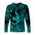 Hawaii Angry Shark Polynesian Long Sleeve Shirt Unique Style - Turquoise LT8 - Polynesian Pride