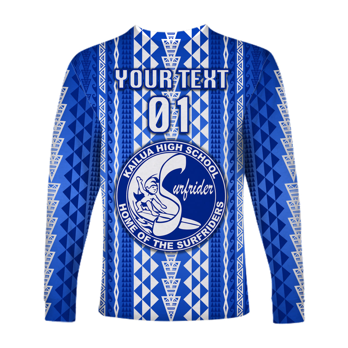 (Custom Personalised) Hawaii Kailua High School Long Sleeve Shirts Surfriders Simple Style LT8 - Polynesian Pride