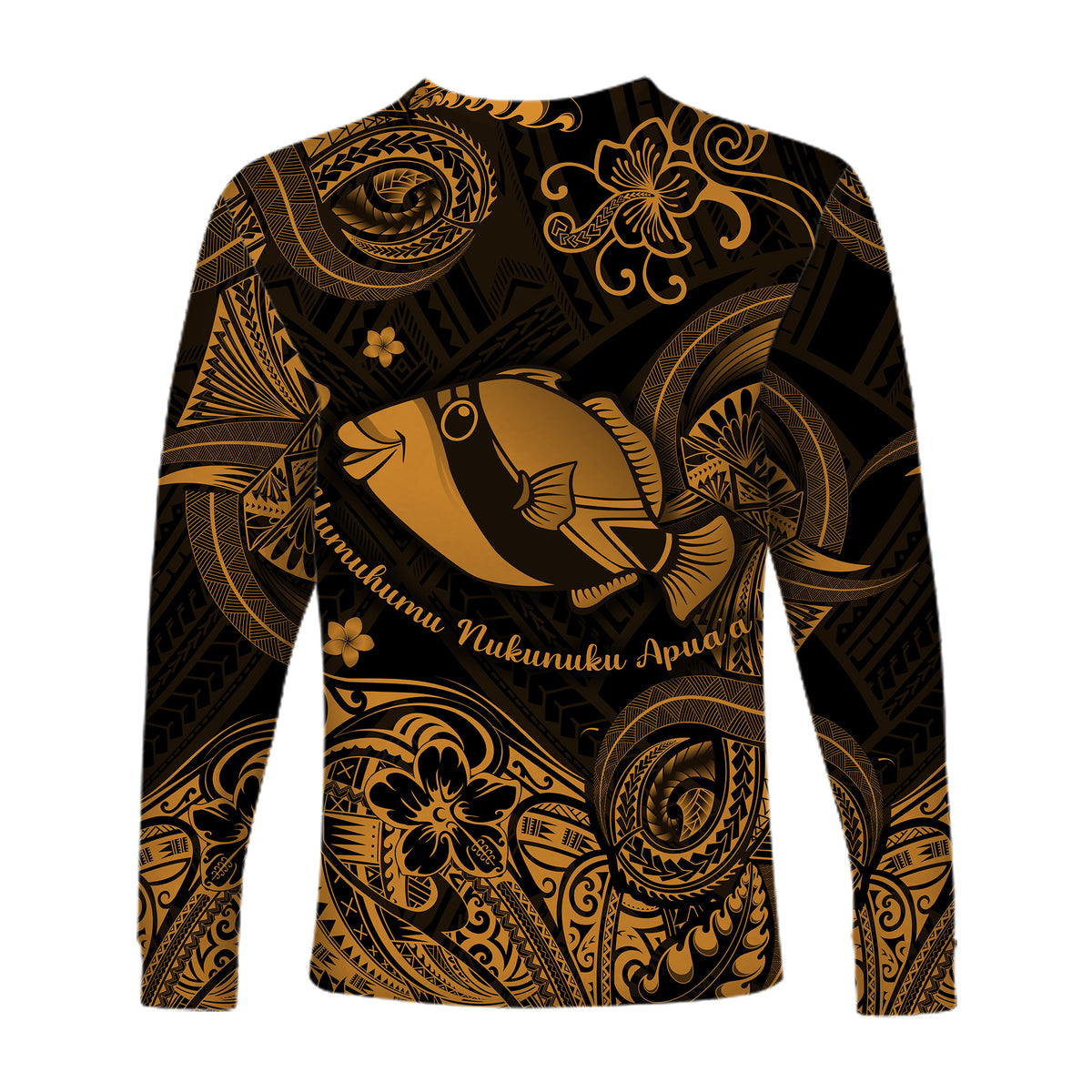 Hawaii State Fish: Humuhumu Nukunuku Apua'a Polynesian Long Sleeve Shirt Unique Style - Gold LT8 - Polynesian Pride