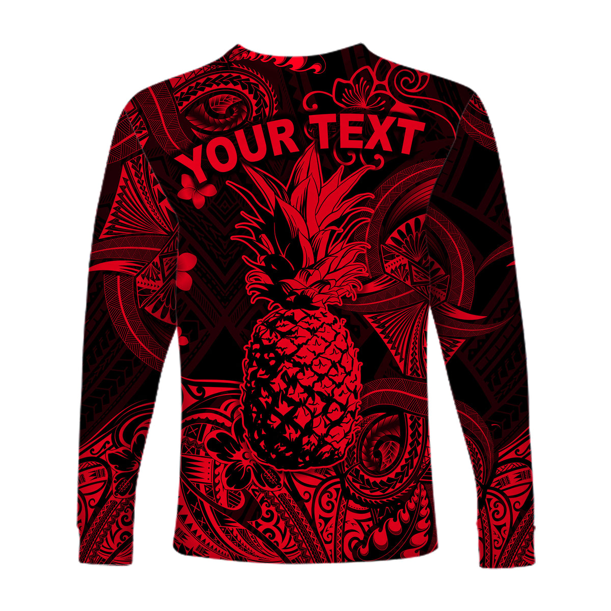 (Custom Personalised) Hawaii Pineapple Polynesian Long Sleeve Shirt Unique Style - Red LT8 - Polynesian Pride