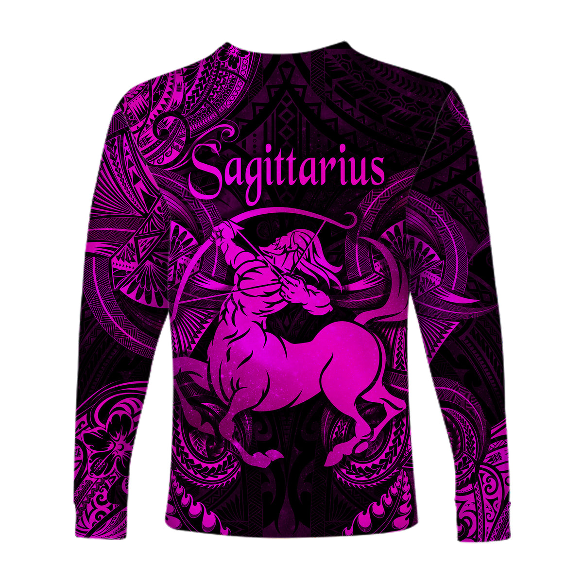 Sagittarius Zodiac Polynesian Long Sleeve Shirt Unique Style - Pink LT8 - Polynesian Pride