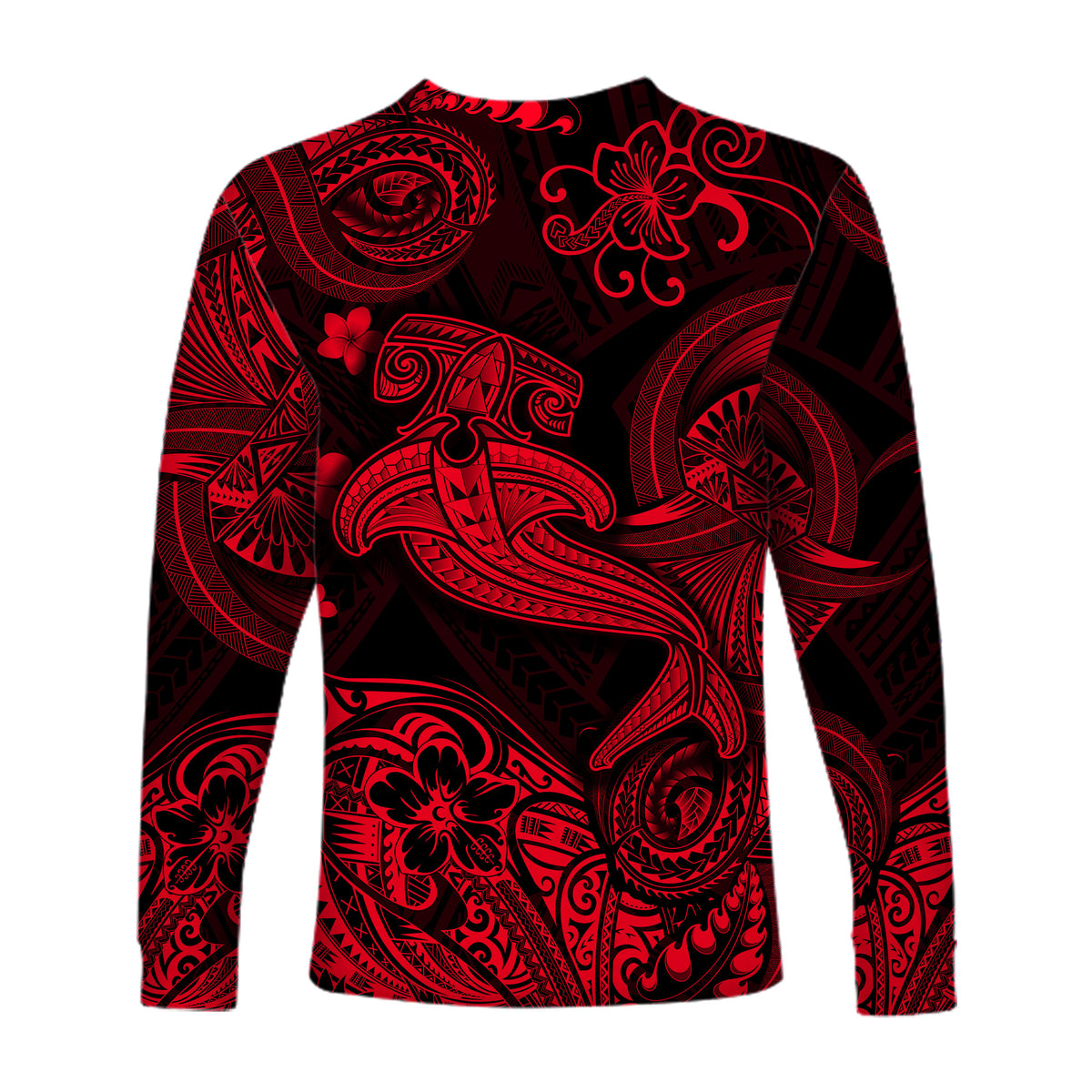 Hawaii Hammer Shark Polynesian Long Sleeve Shirt Unique Style - Red LT8 - Polynesian Pride