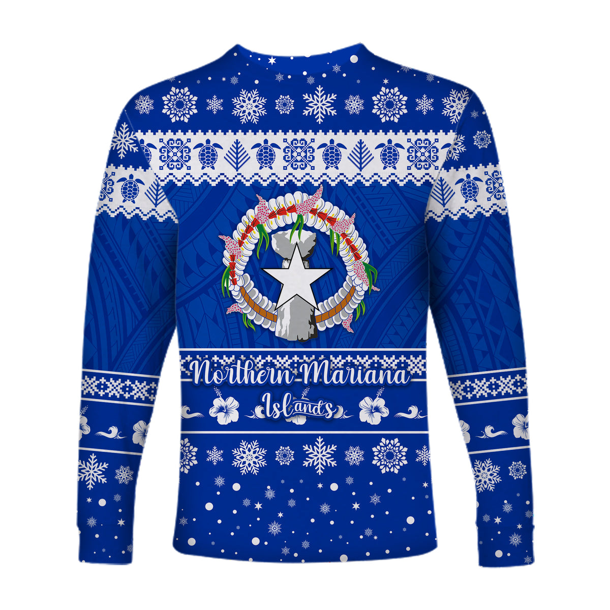 Northern Mariana Islands Christmas Long Sleeve Shirt Simple Style LT8 - Polynesian Pride