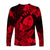 (Custom Personalised) Guam Polynesian Long Sleeve Shirt Tropical Flowers - Red LT8 - Polynesian Pride