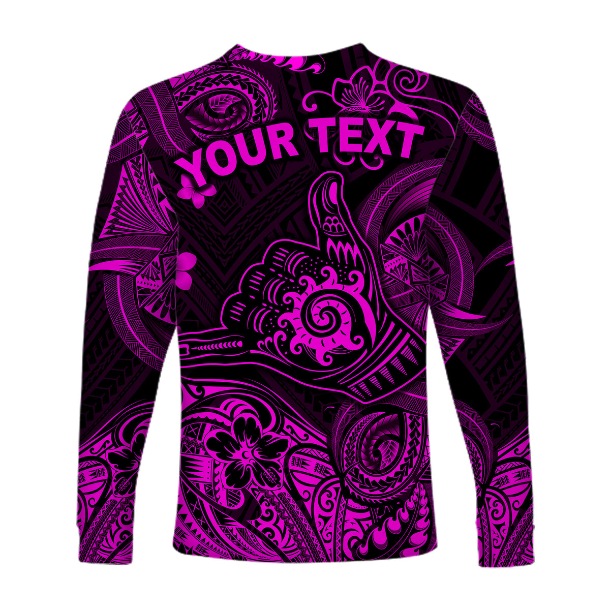 (Custom Personalised) Hawaii Shaka Polynesian Long Sleeve Shirt Unique Style - Pink LT8 - Polynesian Pride