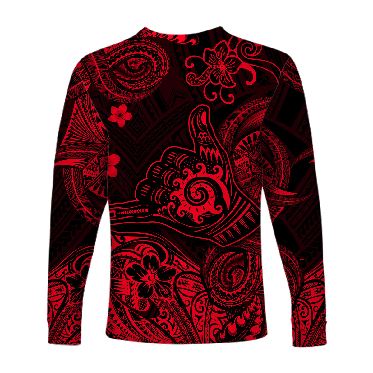 Hawaii Shaka Polynesian Long Sleeve Shirt Unique Style - Red LT8 - Polynesian Pride