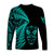 New Zealand Haka Rugby Maori Long Sleeve Shirt Silver Fern Vibes - Turquoise LT8 - Polynesian Pride