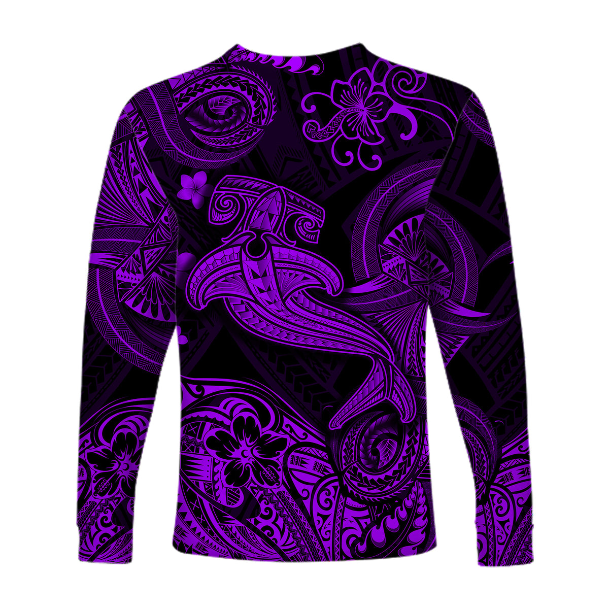 Hawaii Hammer Shark Polynesian Long Sleeve Shirt Unique Style - Purple LT8 - Polynesian Pride