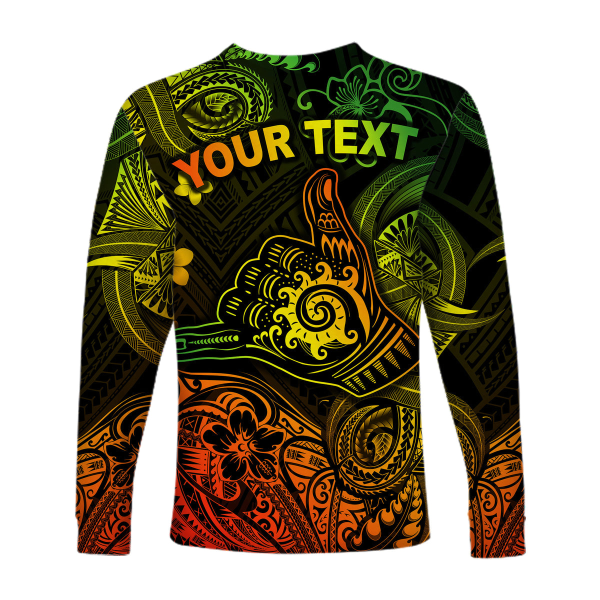 (Custom Personalised) Hawaii Shaka Polynesian Long Sleeve Shirt Unique Style - Reggae LT8 - Polynesian Pride