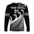 (Custom Personalised) New Zealand Rugby Maori Long Sleeve Shirt Silver Fern Koru Vibes - Black LT8 - Polynesian Pride